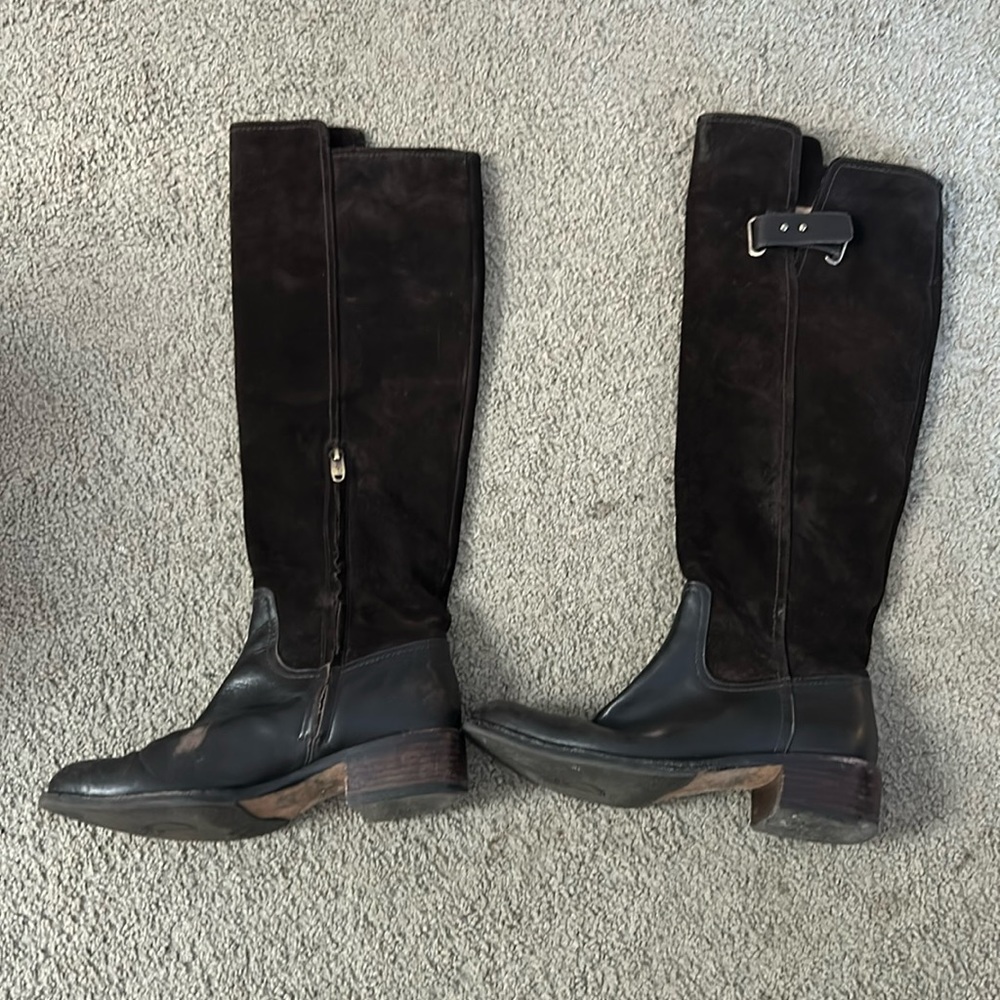 Brown knee high boots